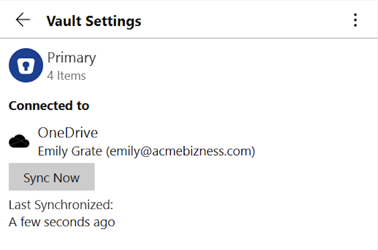 Settings > Vaults > Last Syncronized
